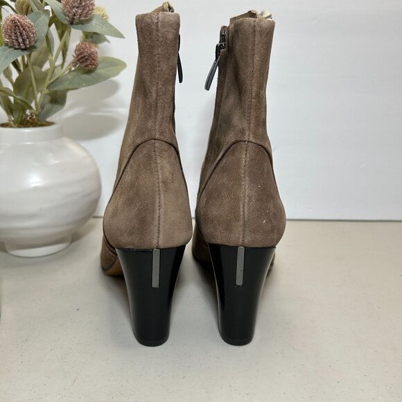 Franco Sarto L-Pia Block Heel Dressy Suede Ankle Boot Taupe Women's 6 M NWOB - Picture 5 of 12